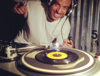 DJ Bobbito Garcias at Camaradas El Barrio - photo by Rodney Mendez